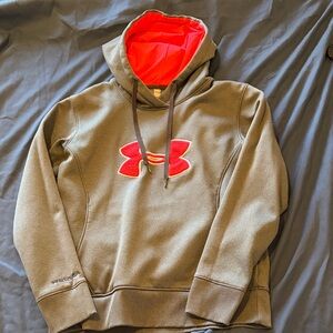 Under Armour Charcoal Hoodie with Vibrant Pink Logo